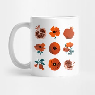 Pomegranates and Poppies Mug